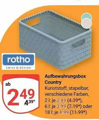 Globus Aufbewahrungsbox country rotho Angebot