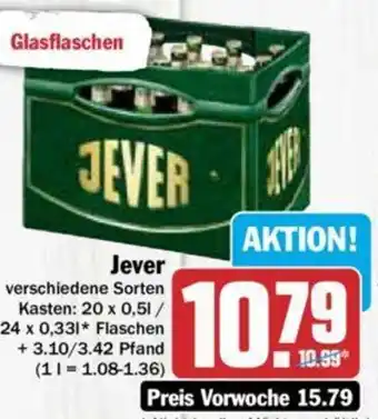 Hit Jever 20x0,5 L/24x0,33 L Angebot