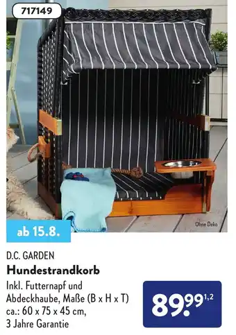 Aldi Nord D.C. Garden Hundestrandkorb Angebot