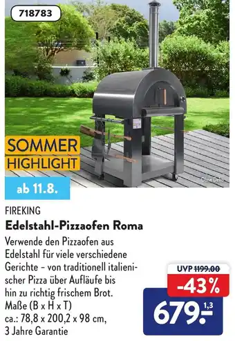 Aldi Nord Fireking Edelstahl Pizzaofen Roma Angebot