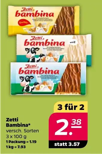 NETTO Zetti Bambina 3*100g Angebot