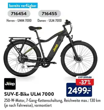 Aldi Süd Jeep SUV E-Bike ULM 7000 Angebot