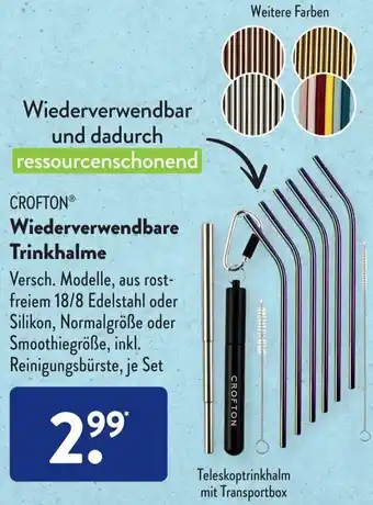 Aldi Süd Crofton Wiederverwendbare Trinkhalme Angebot