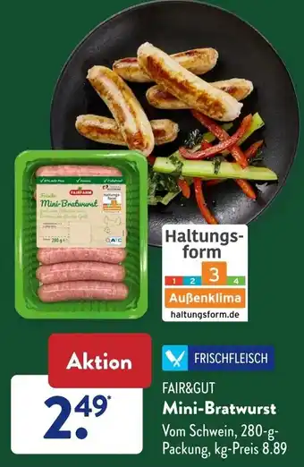 Aldi Süd Fair&Gut Mini Bratwurst 280 g Packung Angebot