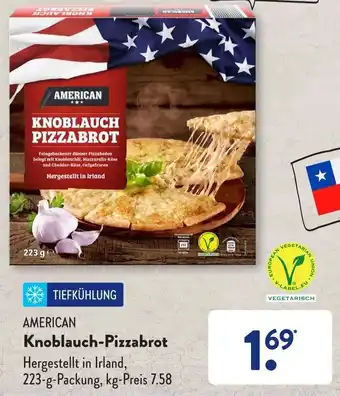 Aldi Süd American Knoblauch Pizzabrot 223 g Packung Angebot