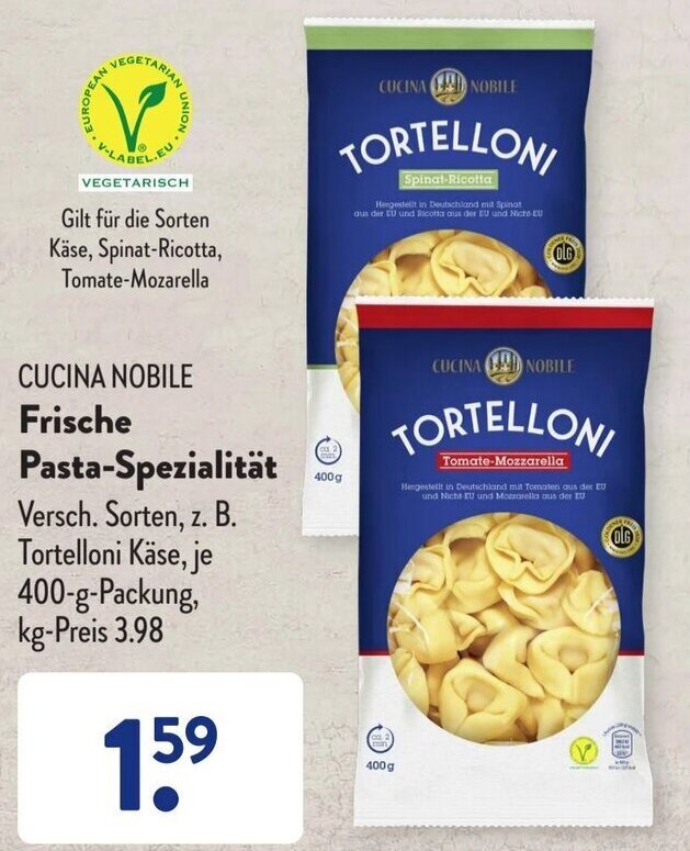 Cucina Nobile Frische Pasta Spezialität 400 g Packung Angebot bei Aldi Süd