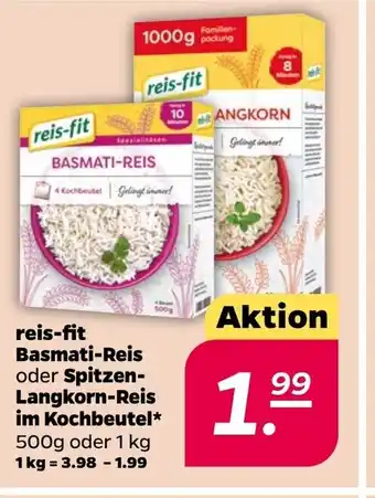 NETTO Reis-Fit Basmati-Reis o. Spitzen-Langkorn-Reis im Kochbeutel 500g Angebot