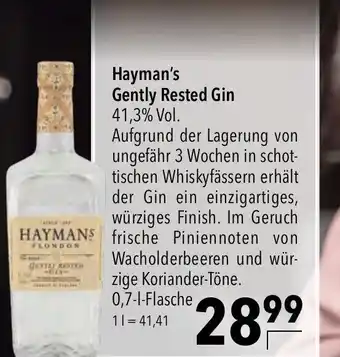 CITTI Markt Hayman's Gently Rested Gin 0,7-l-Flasche Angebot