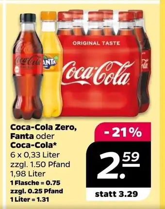 NETTO Coca Cola, Fanta 6*330ml Angebot