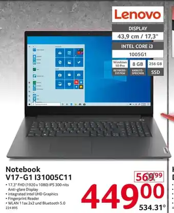 Selgros Lenovo Notebook V17-G1 I31005C11 Angebot