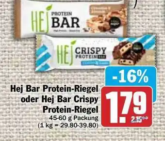 Hit Hej bar protein riegel oder hej bar crispy protein-riegel Angebot