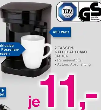 KODi Tectro 2 Tassen Kaffeeautomat CM 184 Angebot