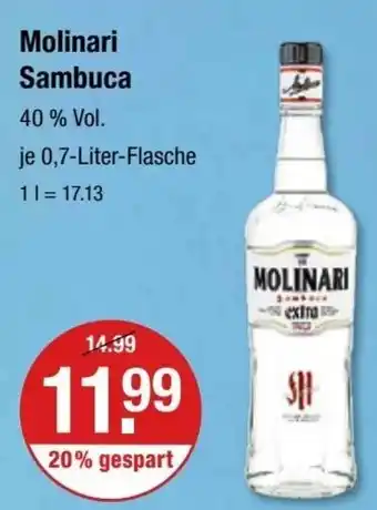 V Markt Molinari Sambuca 0,7 Liter Flasche Angebot