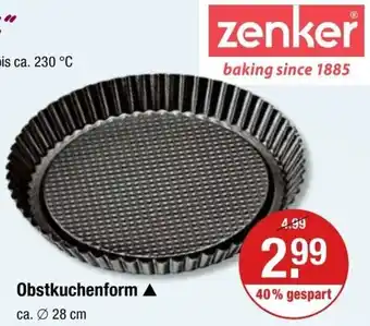 V Markt Zenker Obstkuchenform Angebot