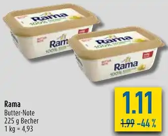 diska Rama Butter Note 225 g Becher Angebot