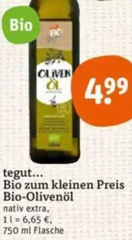 tegut tegut... Bio zum kleinen Preis Bio Olivenöl 750 ml Flasche Angebot