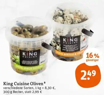 tegut King Cuisine Oliven 300 g Becher Angebot