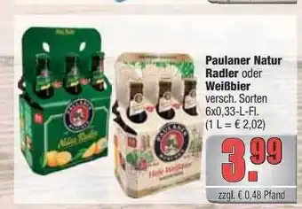 alldrink Paulaner natur radler oder weißbier Angebot