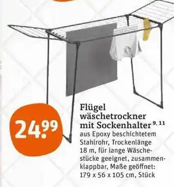 tegut Flügel wäschetrockner mit sockenhalter Angebot