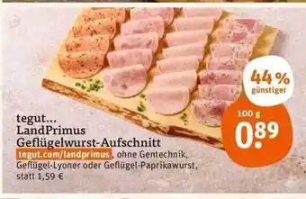 tegut Landprimus geflügelwurst-aufschnitt Angebot