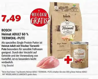 Zookauf Bosch heimat adult 60% tierwohl-pute Angebot