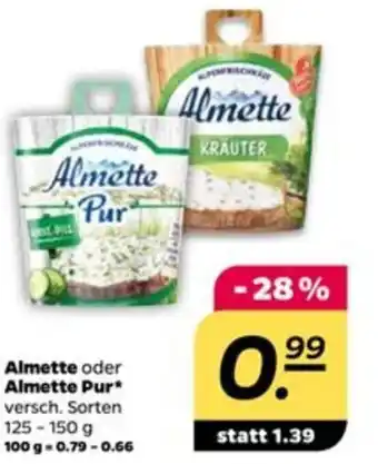 NETTO Almette oder Almette Pur  125-150g Angebot