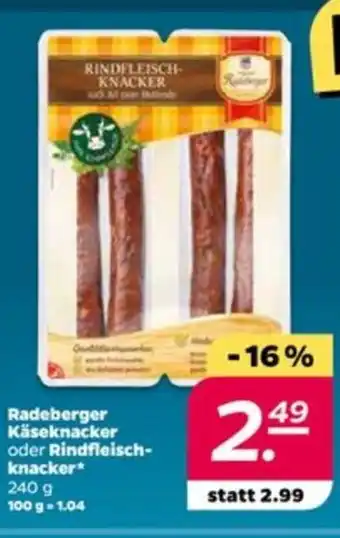 NETTO Radeberger Käseknacker oder Rinderfleischknacker 240g Angebot