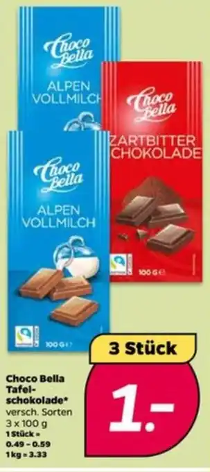 NETTO Choco Bella Tafelschokolade 3x100g Angebot