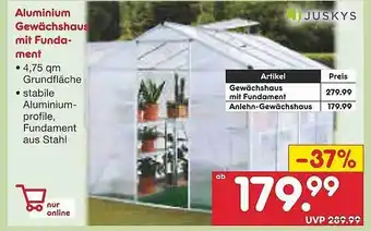 Netto Marken-Discount Aluminium gewächshaus mit fundament Angebot