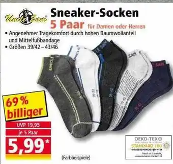 Norma Uncle sam sneaker-socken 5 paar Angebot