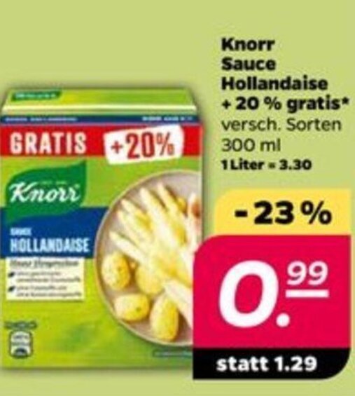 Knorr Sauce Hollandaise + 20 gratis 300ml Angebot bei NETTO