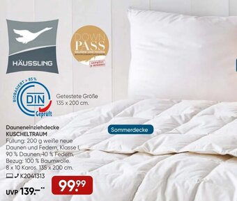 Galeria Häussling Dauneneinziehdecke Kuscheltraum Angebot