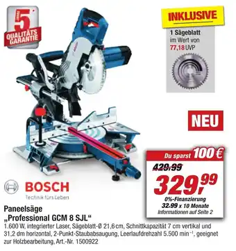 toom Baumarkt Bosch Paneelsäge Professional GCM 8 SJL Angebot