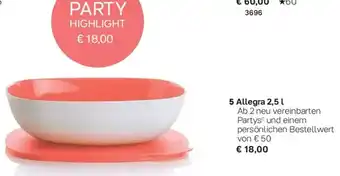 Tupperware Allegra 2.5L Angebot