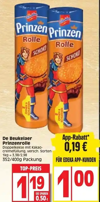 Edeka De Beukelaer Prinzenrolle 352-400 g Packung Angebot