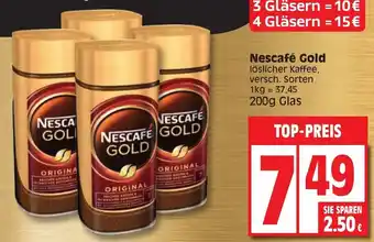 Edeka Nescafé Gold 200 g Glas Angebot