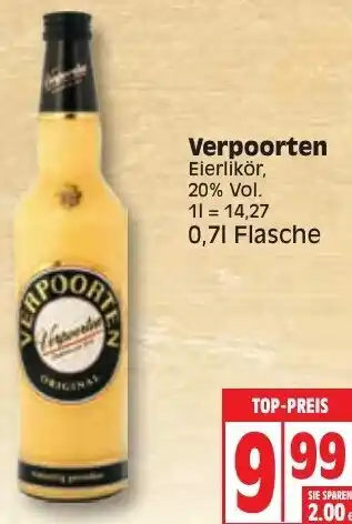 Edeka Verpoorten Eierlikör 0,7 L Flasche Angebot