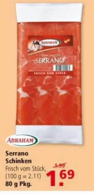 Multi Markt Abraham Serrano Schinken 80g Angebot