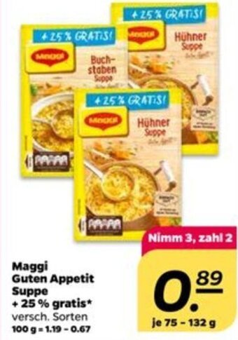 NETTO Maggi Guten Appetit Suppe + 25% gratis 75-132g Angebot