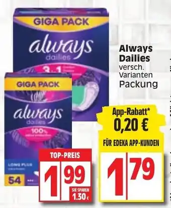 Edeka Always Dailies Angebot