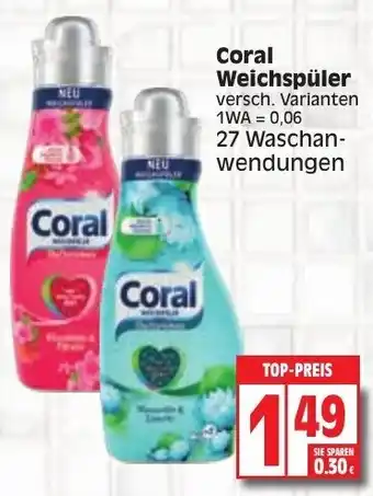 Edeka Coral Weichspüler 27 Waschanwendungen Angebot