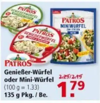 Multi Markt Patros Genießer Würfel oder Mini Würfel 135g Angebot