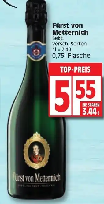 Edeka Fürst von Metternich Sekt 0,75L Flasche Angebot