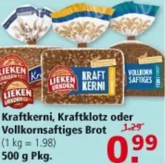 Multi Markt Kraftkerni, Kraftlotz oder Vollkornsaftiges Brot 500g Angebot