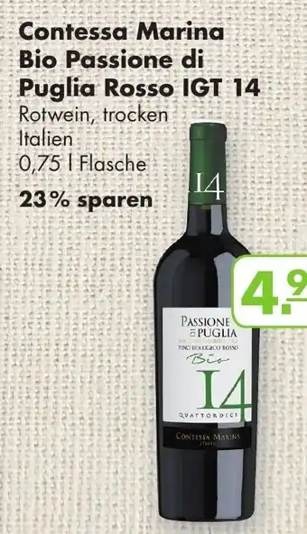 Handelshof Contessa Marina Bio Passione di Puglia Rosso IGT 14 Angebot