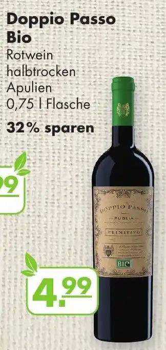 Handelshof Doppio Passo Bio 0,75 L Flasche Angebot