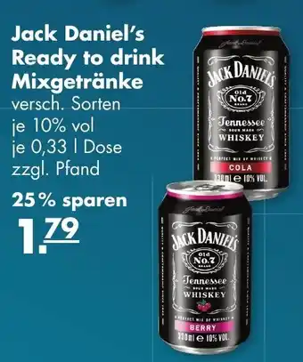 Handelshof Jack Daniel's Ready to drink Mixgetränke 0,33 L Dose Angebot