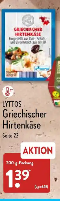 Aldi Nord Lyttos Griechischer Hirtenkase 200g Angebot