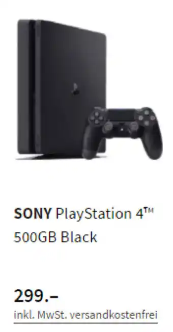 MediaMarkt Sony Playstation 4 500GB Black Angebot