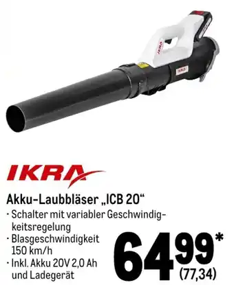 METRO Ikra Akku Laubbläser ,,ICB 20" Angebot